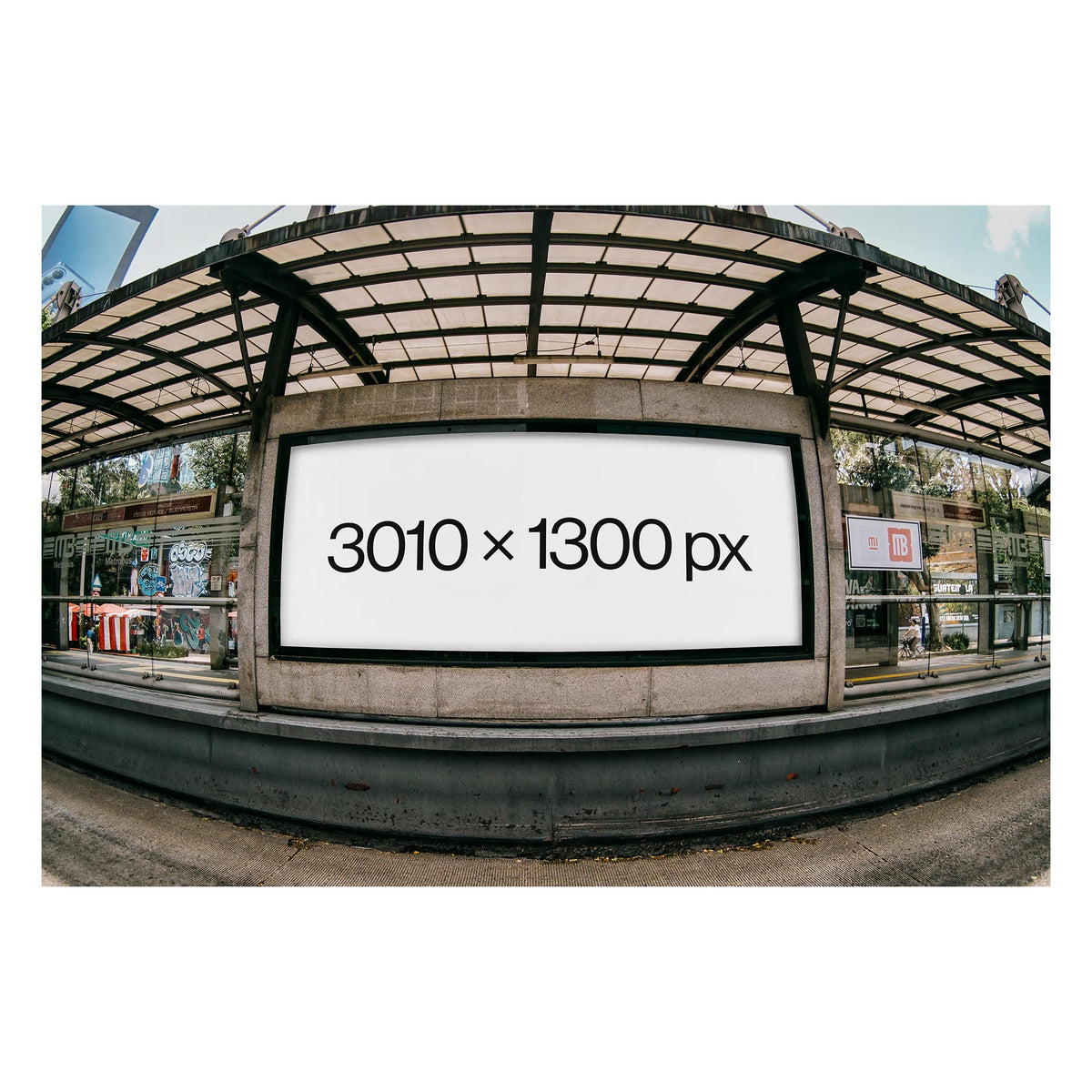 Fisheye Transit Display Mockup 001
