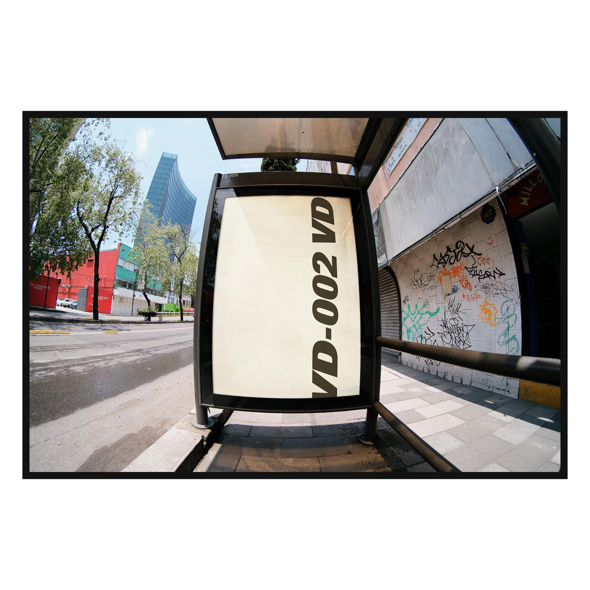 Fisheye Bus Stop Poster Mockup 001